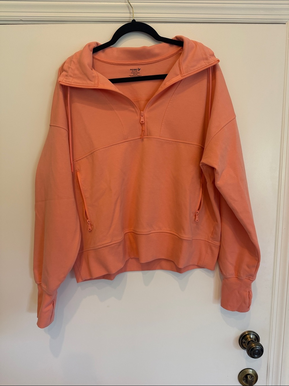 Old Navy Women's Coral Half-Zip Hoodie Sweater